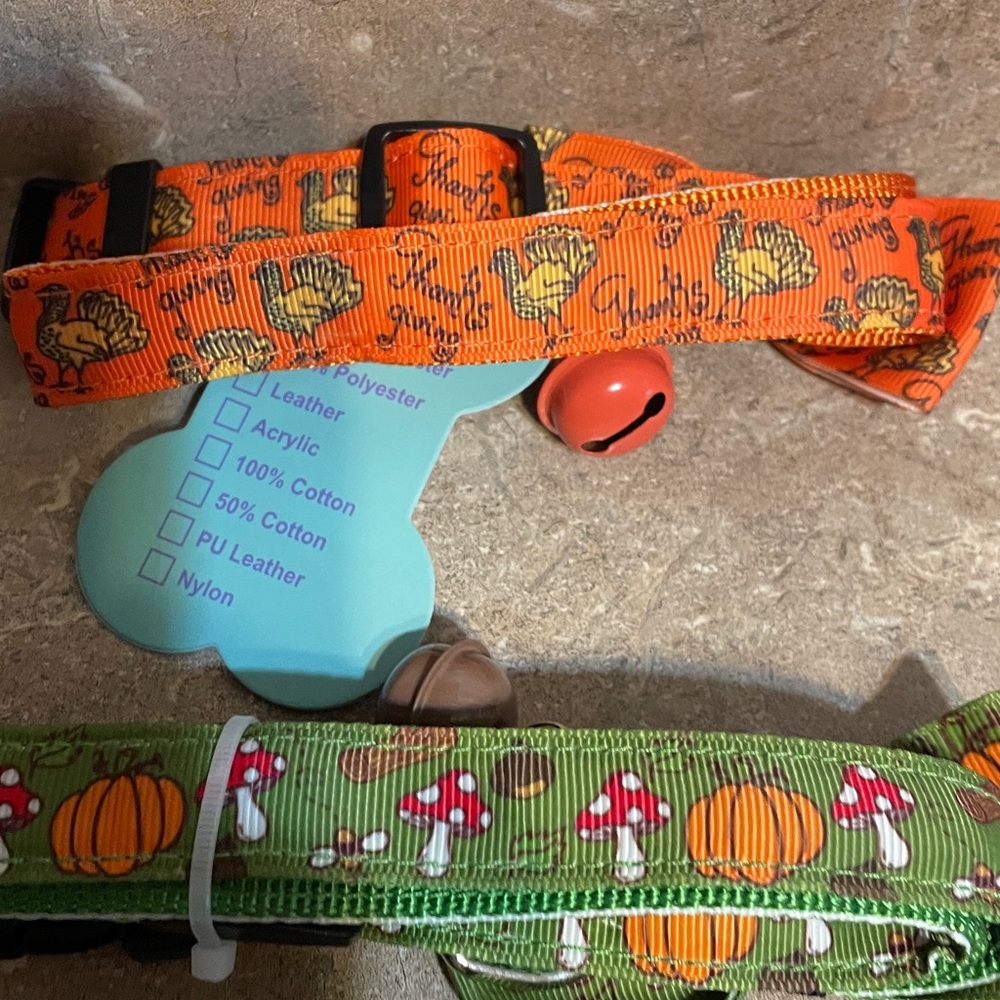 Pupteck Fall Dog Bow Collars - Orange, Black, Green - Picture 8 of 9
